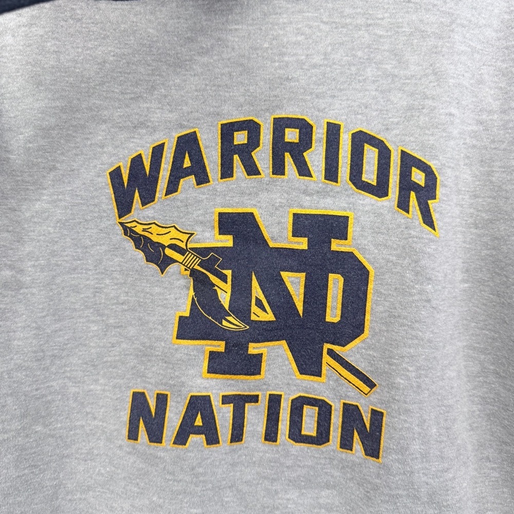 Notre Dame Hoodie Mens L Gray Warrior Nation Sweatshirt Pullover - Picture 3 of 9